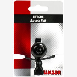 Cykelklokke Simson Micro 23mm with rubber elastic mounting - black