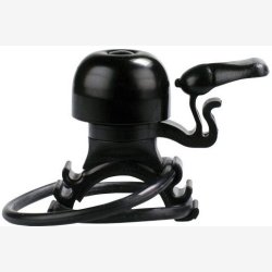 Cykelklokke Simson Micro 23mm with rubber elastic mounting - black