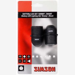 Simson Lighting set LED "Simmy" Black with Batteries - 3 Led - 29 Lux/13.5 Lux