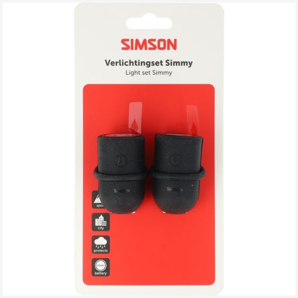 Lygtes�t Simson Simmy batteri - sort