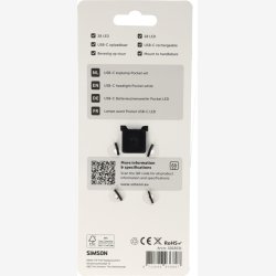Simson Pocket LED-forlygte USB-C - hvid