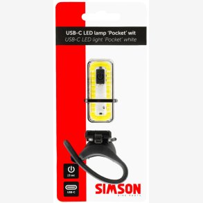 Forlygte Simson USB-C LED lampelomme - hvid