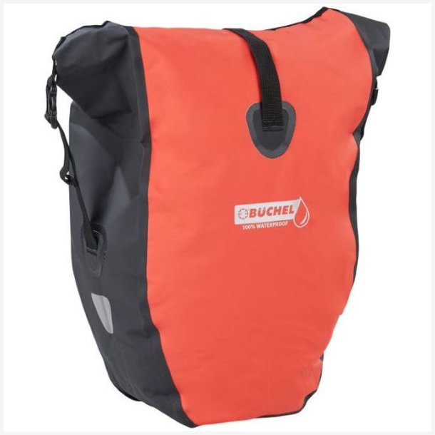 Cykeltaske Bchel 100% vandtt 25,4 liter - rd-sort